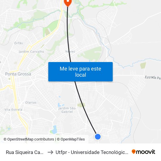 Rua Siqueira Campos, 1105 to Utfpr - Universidade Tecnológica Federal Do Paraná map