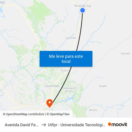 Avenida David Federman, 1371 to Utfpr - Universidade Tecnológica Federal Do Paraná map