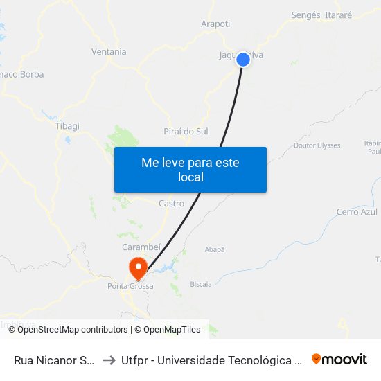 Rua Nicanor Soares, 74 to Utfpr - Universidade Tecnológica Federal Do Paraná map