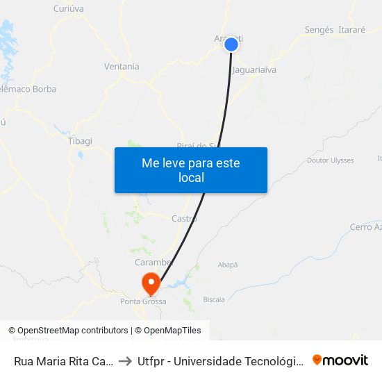 Rua Maria Rita Carneiro Nunes to Utfpr - Universidade Tecnológica Federal Do Paraná map