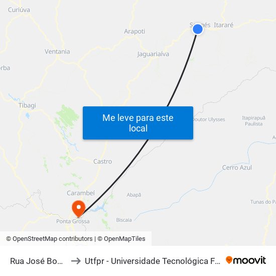 Rua José Bonifácio, 2 to Utfpr - Universidade Tecnológica Federal Do Paraná map