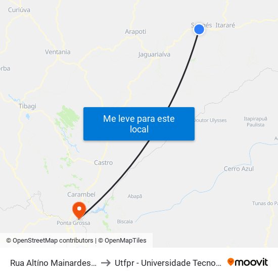 Rua Altíno Mainardes, 683 - Centro Social to Utfpr - Universidade Tecnológica Federal Do Paraná map
