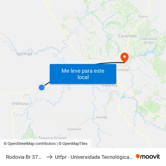 Rodovia Br 373 - Km 213 to Utfpr - Universidade Tecnológica Federal Do Paraná map