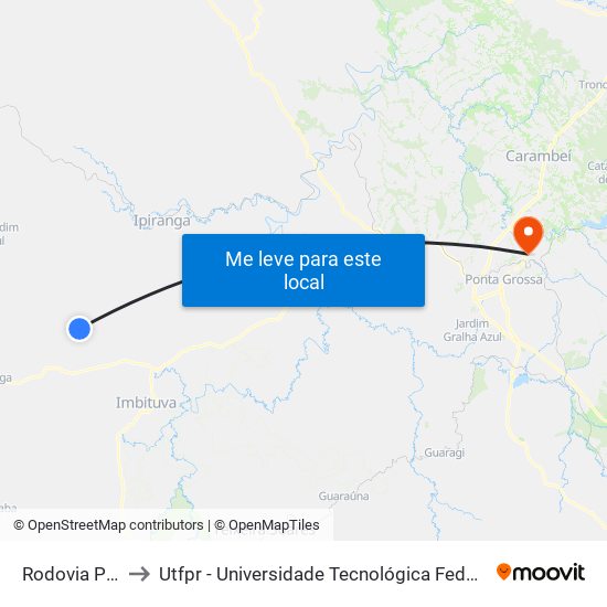 Rodovia Pr 522 to Utfpr - Universidade Tecnológica Federal Do Paraná map