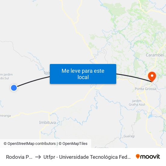 Rodovia Pr 522 to Utfpr - Universidade Tecnológica Federal Do Paraná map
