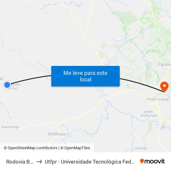 Rodovia Br 487 to Utfpr - Universidade Tecnológica Federal Do Paraná map