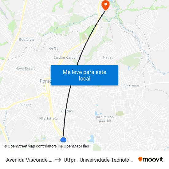 Avenida Visconde De Mauá, 1153 to Utfpr - Universidade Tecnológica Federal Do Paraná map