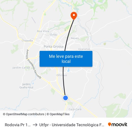 Rodovia Pr 151, 231 to Utfpr - Universidade Tecnológica Federal Do Paraná map