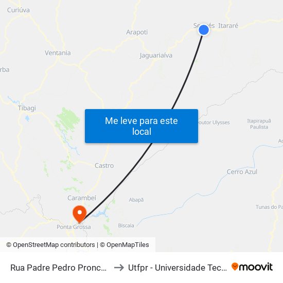 Rua Padre Pedro Pronczack, 75 - Jardim Progresso to Utfpr - Universidade Tecnológica Federal Do Paraná map