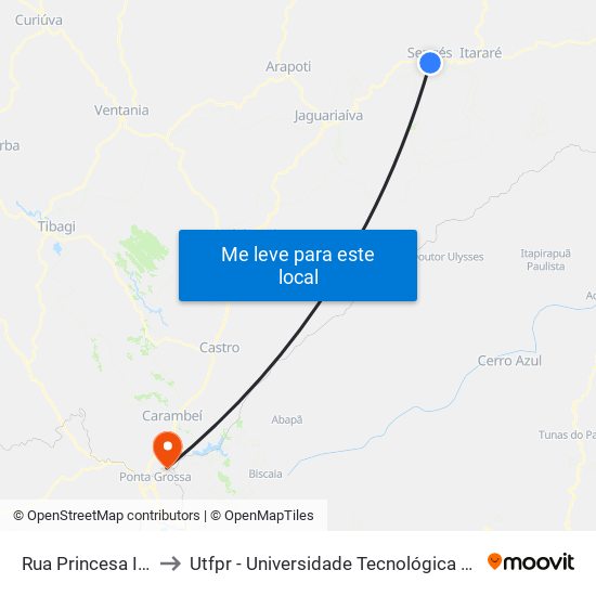 Rua Princesa Isabel, 16 to Utfpr - Universidade Tecnológica Federal Do Paraná map