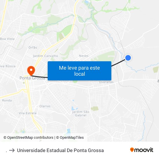 . to Universidade Estadual De Ponta Grossa map