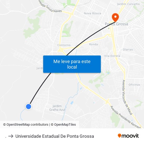 . to Universidade Estadual De Ponta Grossa map