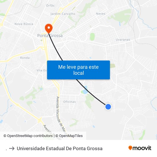 . to Universidade Estadual De Ponta Grossa map