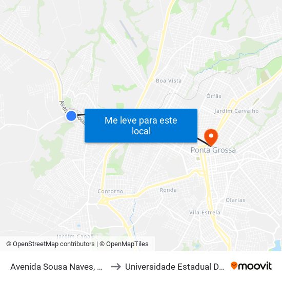 Avenida Sousa Naves, 3273 - Retimaq to Universidade Estadual De Ponta Grossa map