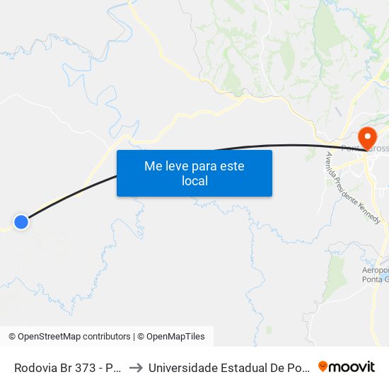 Rodovia Br 373 - Posto Gp to Universidade Estadual De Ponta Grossa map