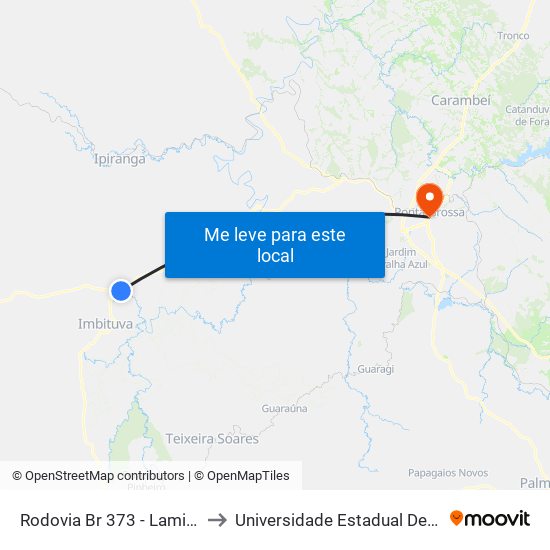 Rodovia Br 373 - Laminados Baum to Universidade Estadual De Ponta Grossa map