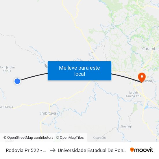 Rodovia Pr 522 - Km 24 to Universidade Estadual De Ponta Grossa map