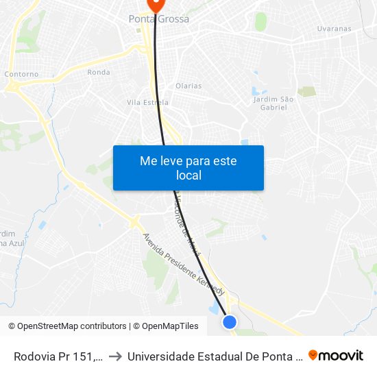 Rodovia Pr 151, 235 to Universidade Estadual De Ponta Grossa map