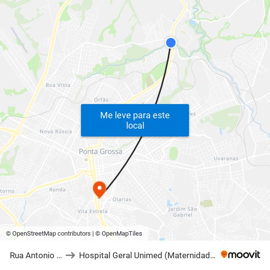 Rua Antonio Saad to Hospital Geral Unimed (Maternidade Sant'Ana) map