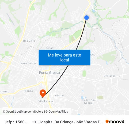Utfpr, 1560-1606 to Hospital Da Criança João Vargas De Oliveira map