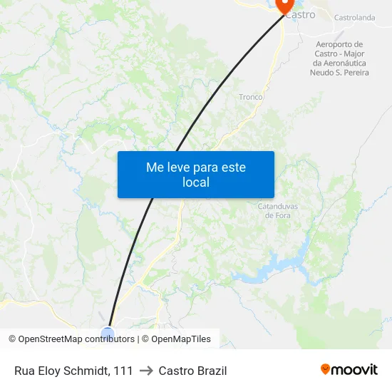 Rua Eloy Schmidt, 111 to Castro Brazil map