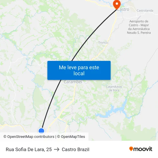 Rua Sofia De Lara, 25 to Castro Brazil map