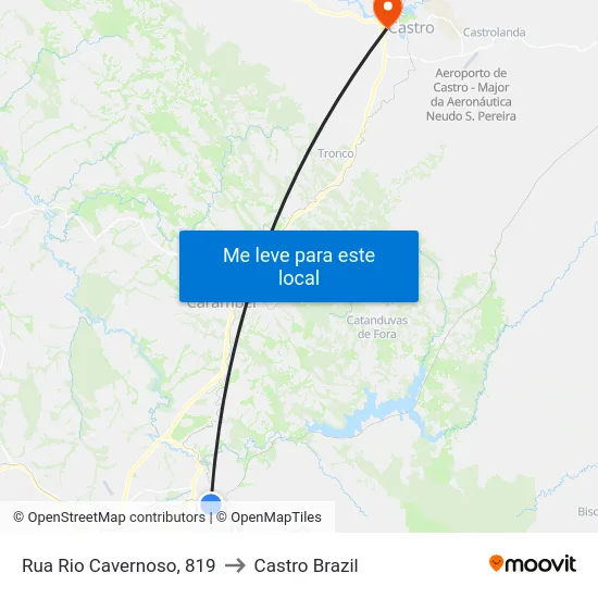 Rua Rio Cavernoso, 819 to Castro Brazil map