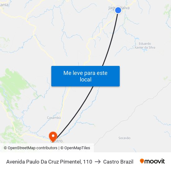 Avenida Paulo Da Cruz Pímentel, 110 to Castro Brazil map