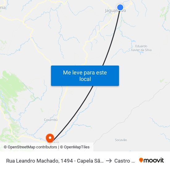 Rua Leandro Machado, 1494 - Capela São José Operário to Castro Brazil map