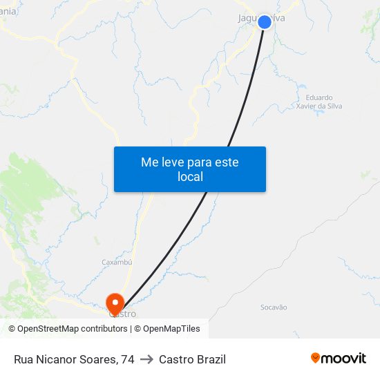 Rua Nicanor Soares, 74 to Castro Brazil map