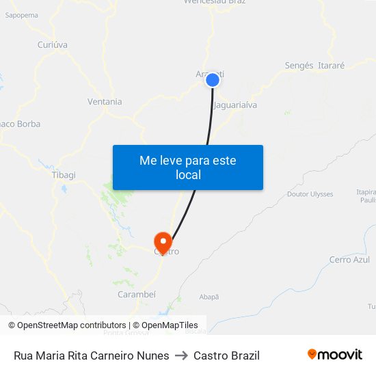 Rua Maria Rita Carneiro Nunes to Castro Brazil map