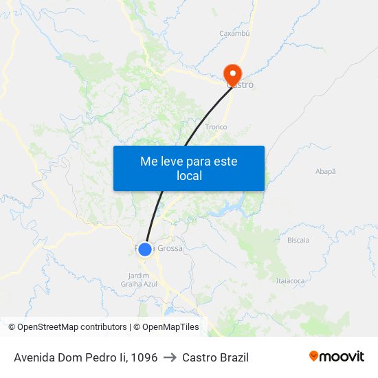 Avenida Dom Pedro Ii, 1096 to Castro Brazil map