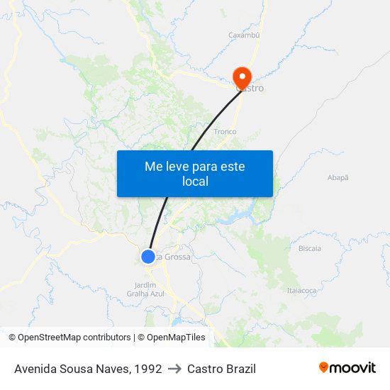 Avenida Sousa Naves, 1992 to Castro Brazil map