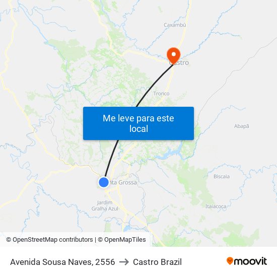 Avenida Sousa Naves, 2556 to Castro Brazil map
