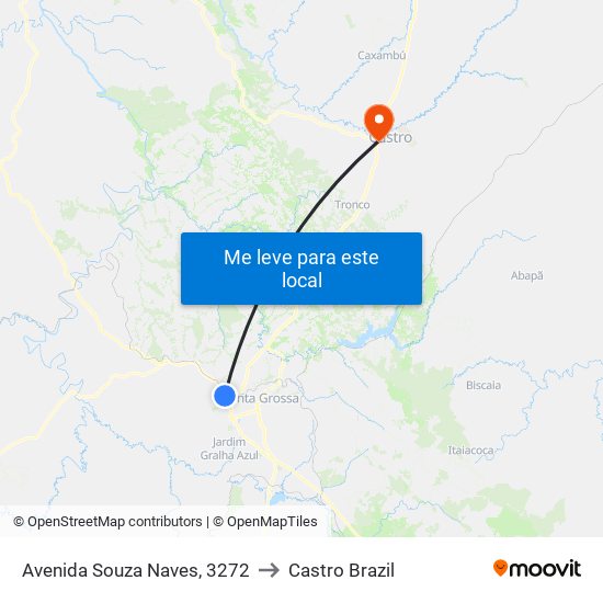 Avenida Souza Naves, 3272 to Castro Brazil map