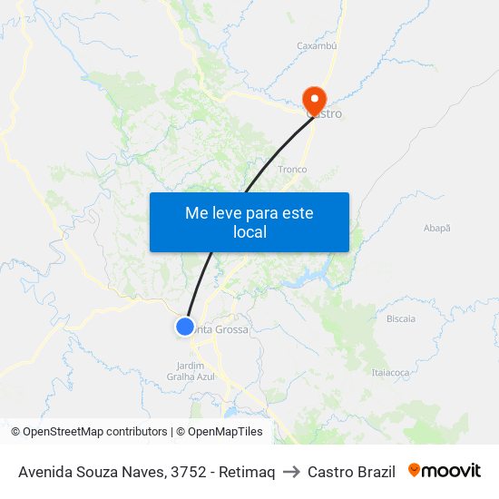 Avenida Souza Naves, 3752 - Retimaq to Castro Brazil map