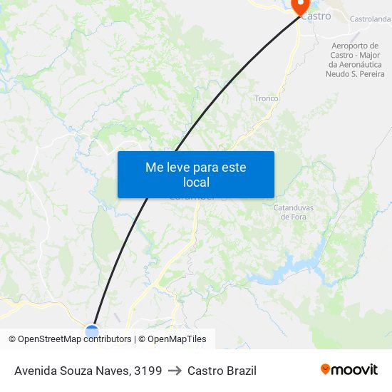 Avenida Souza Naves, 3199 to Castro Brazil map