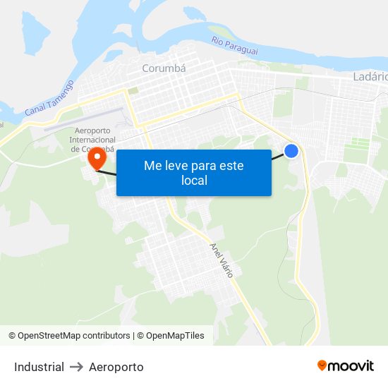 Industrial to Aeroporto map