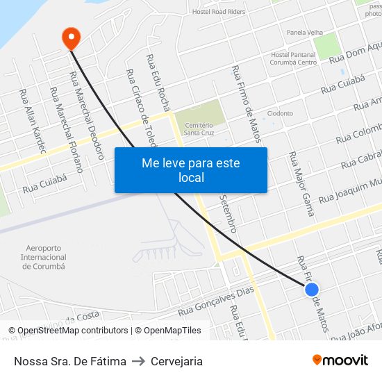 Nossa Sra. De Fátima to Cervejaria map