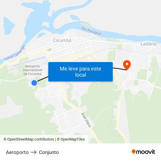 Aeroporto to Conjunto map