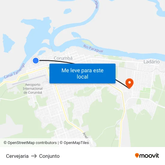 Cervejaria to Conjunto map