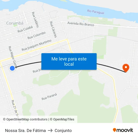 Nossa Sra. De Fátima to Conjunto map