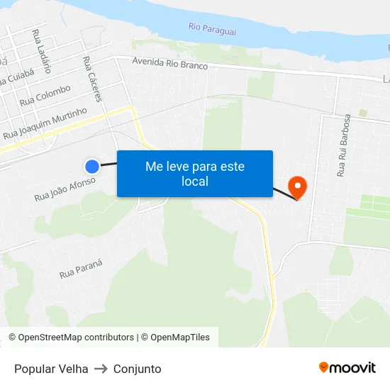 Popular Velha to Conjunto map