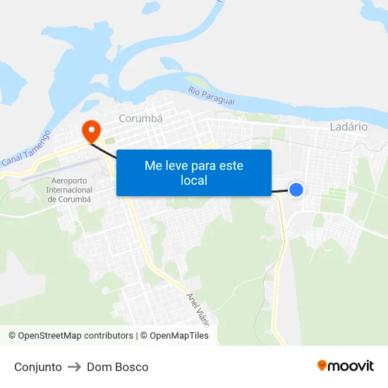 Conjunto to Dom Bosco map