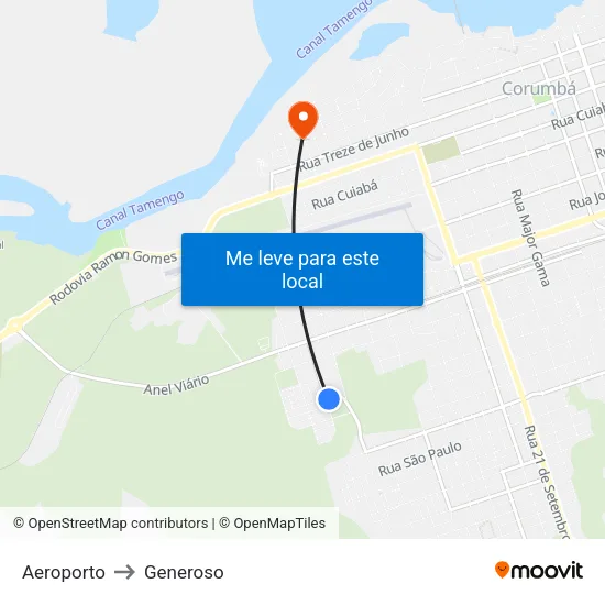 Aeroporto to Generoso map