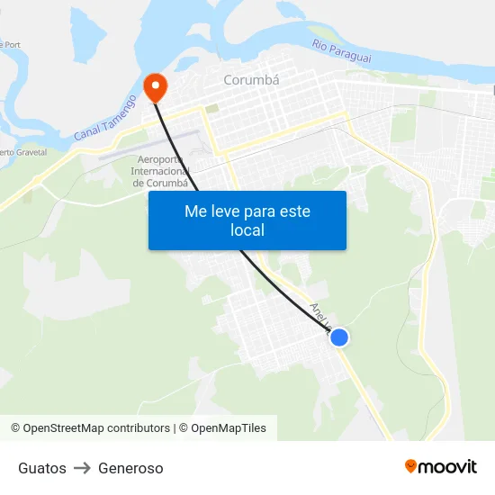 Guatos to Generoso map