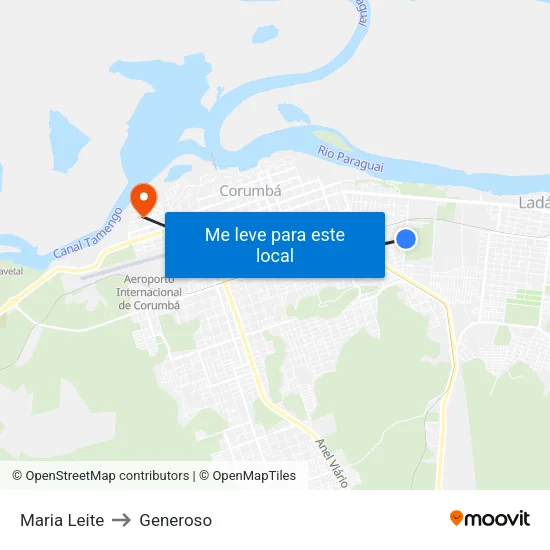 Maria Leite to Generoso map