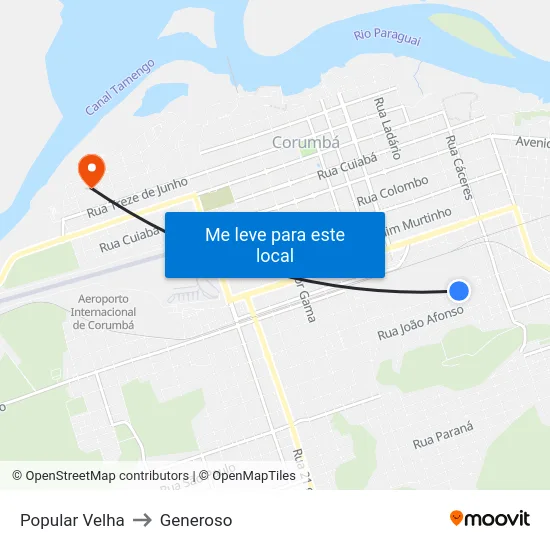 Popular Velha to Generoso map