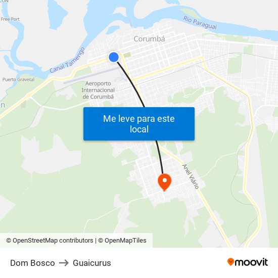 Dom Bosco to Guaicurus map
