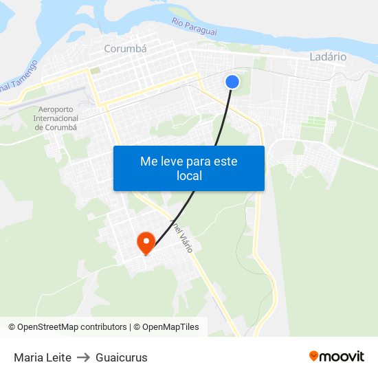 Maria Leite to Guaicurus map